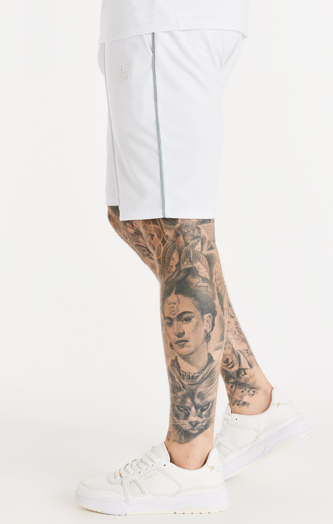 SikSilk Script Pleated Shorts - White sold by Siksilk product image thumbnail 3