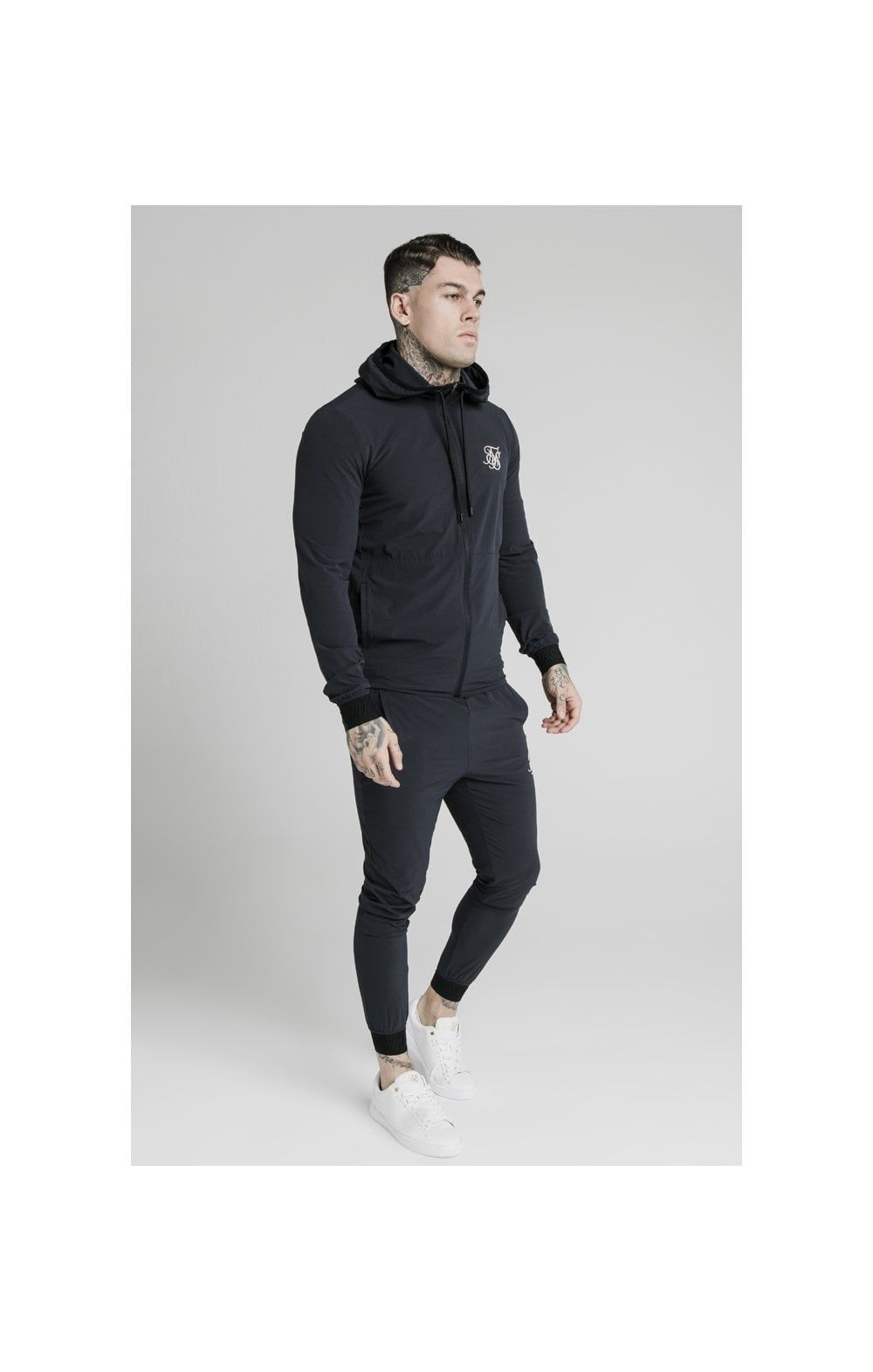 SikSilk Agility Poly Rib Zip Through Hoodie - Midnight Navy sold by Siksilk product image thumbnail 4