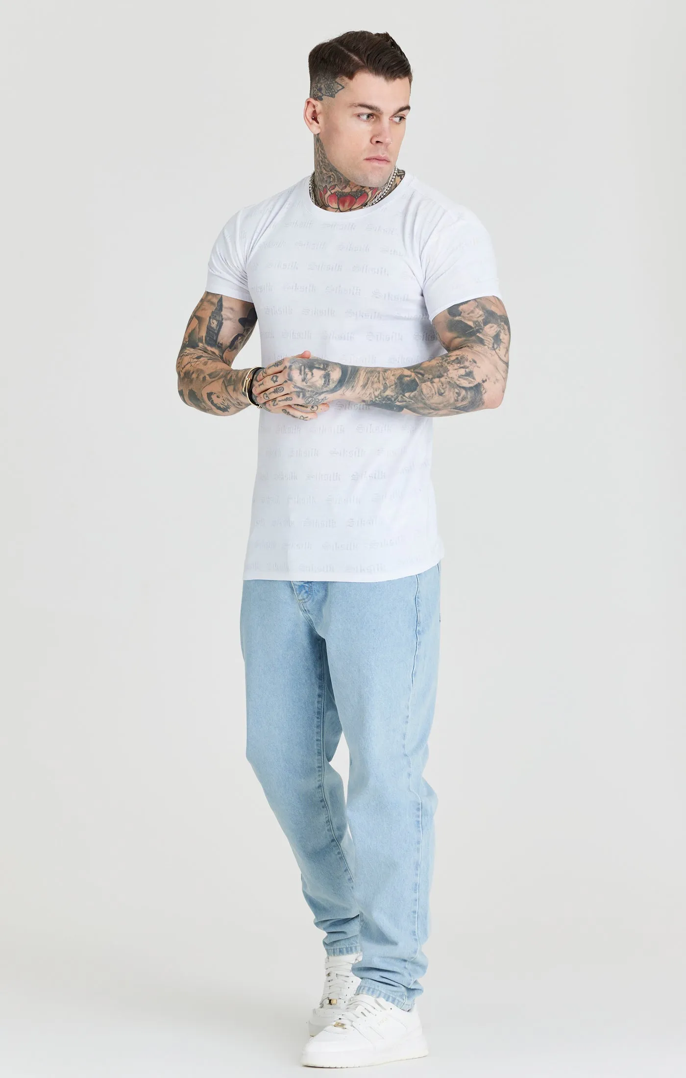 SikSilk Jacquard Tee - White sold by Siksilk product image thumbnail 3