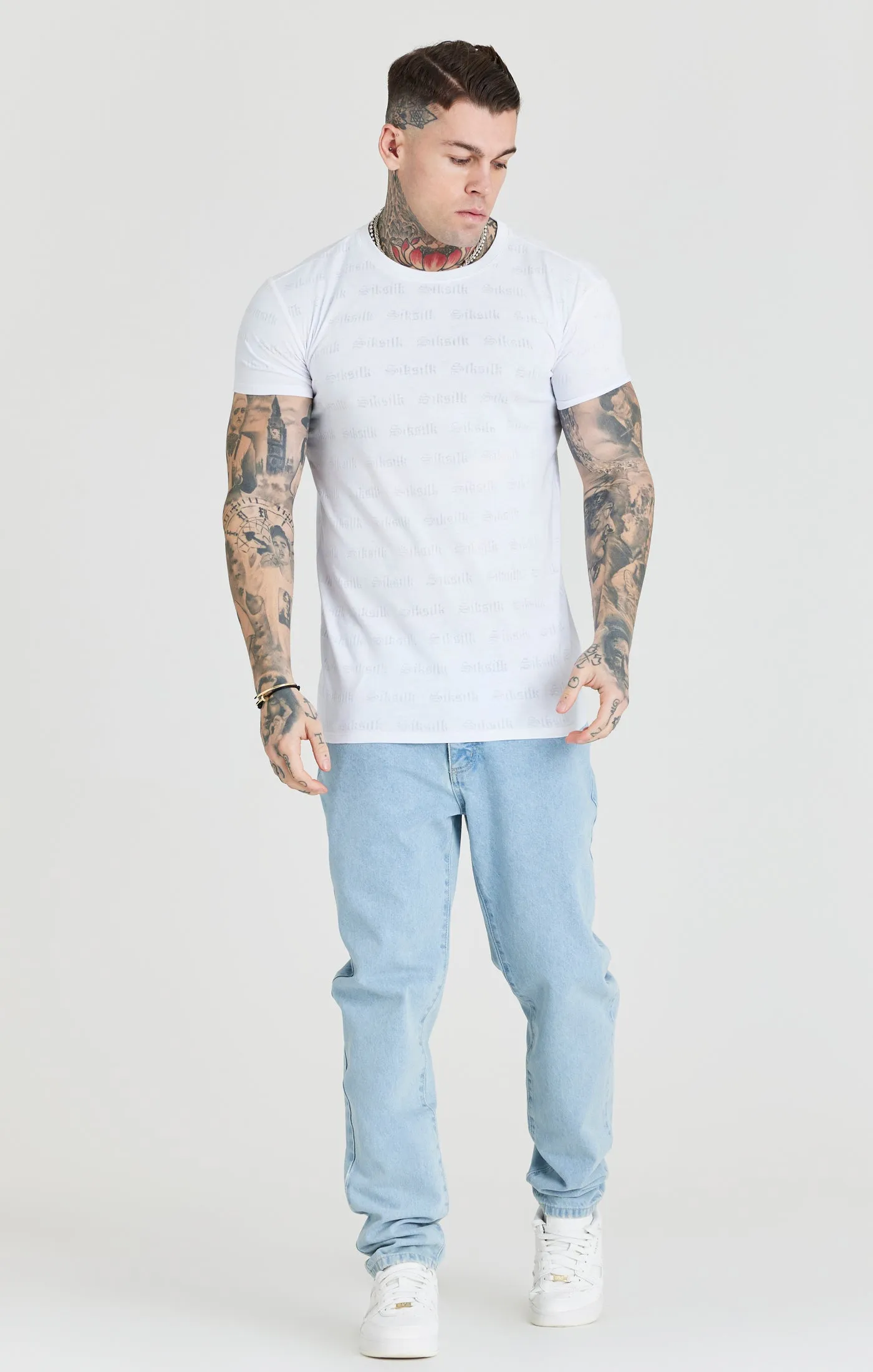 SikSilk Jacquard Tee - White sold by Siksilk product image thumbnail 4