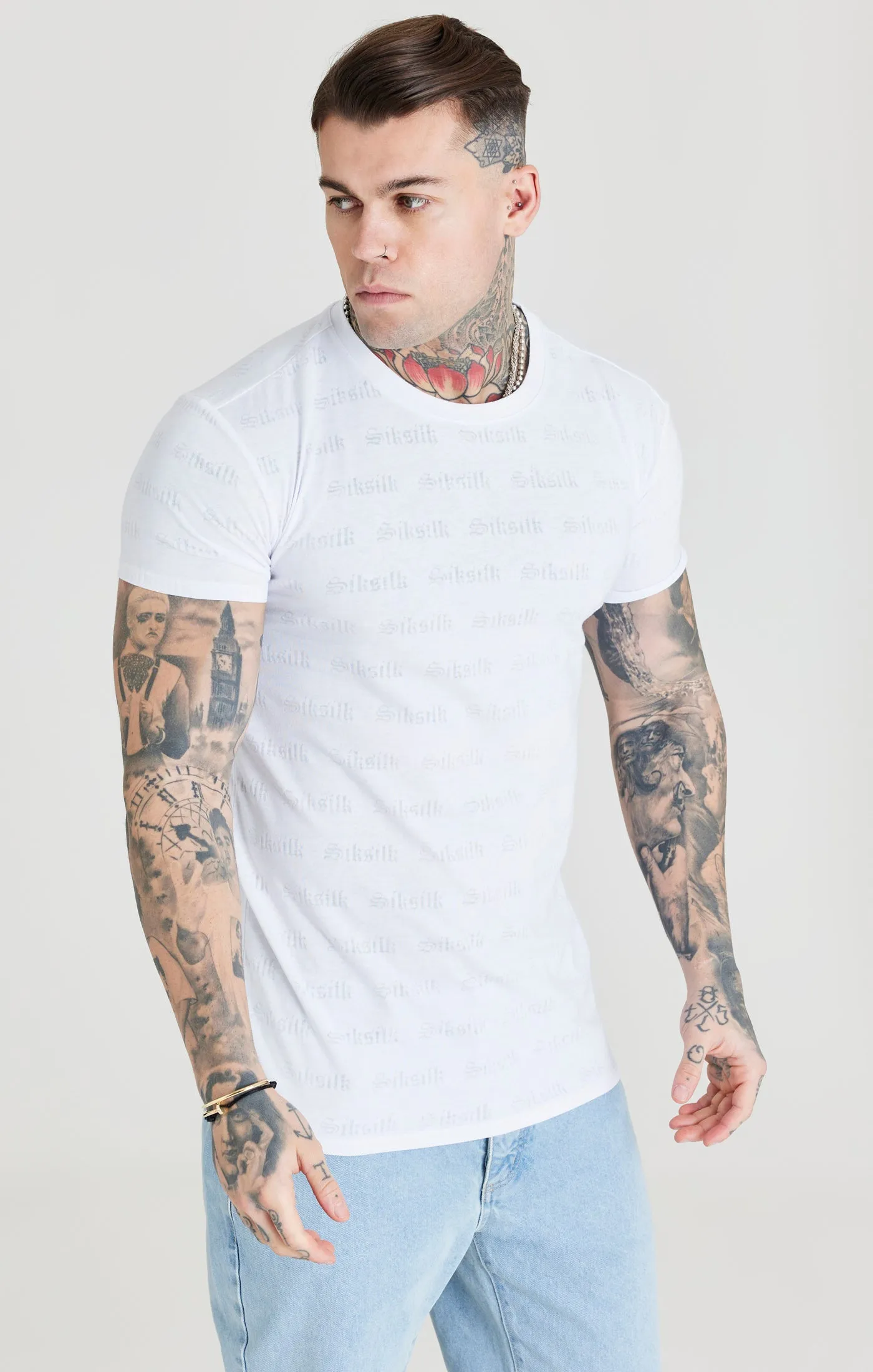 SikSilk Jacquard Tee - White sold by Siksilk product image thumbnail 2