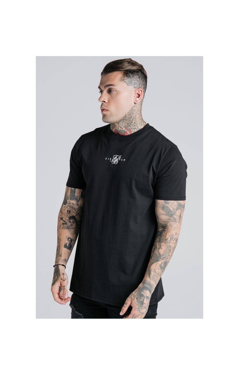Black Essential Muscle Fit T-Shirt sold by Siksilk