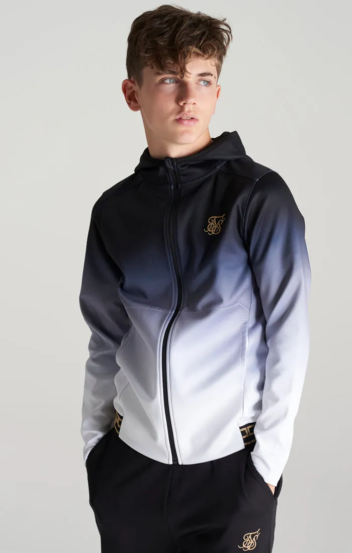 Boys Black Fade Taped Zip Thru Hoodie sold by Siksilk