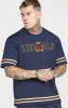 Navy Embroidery Relaxed Fit T-Shirt sold by Siksilk