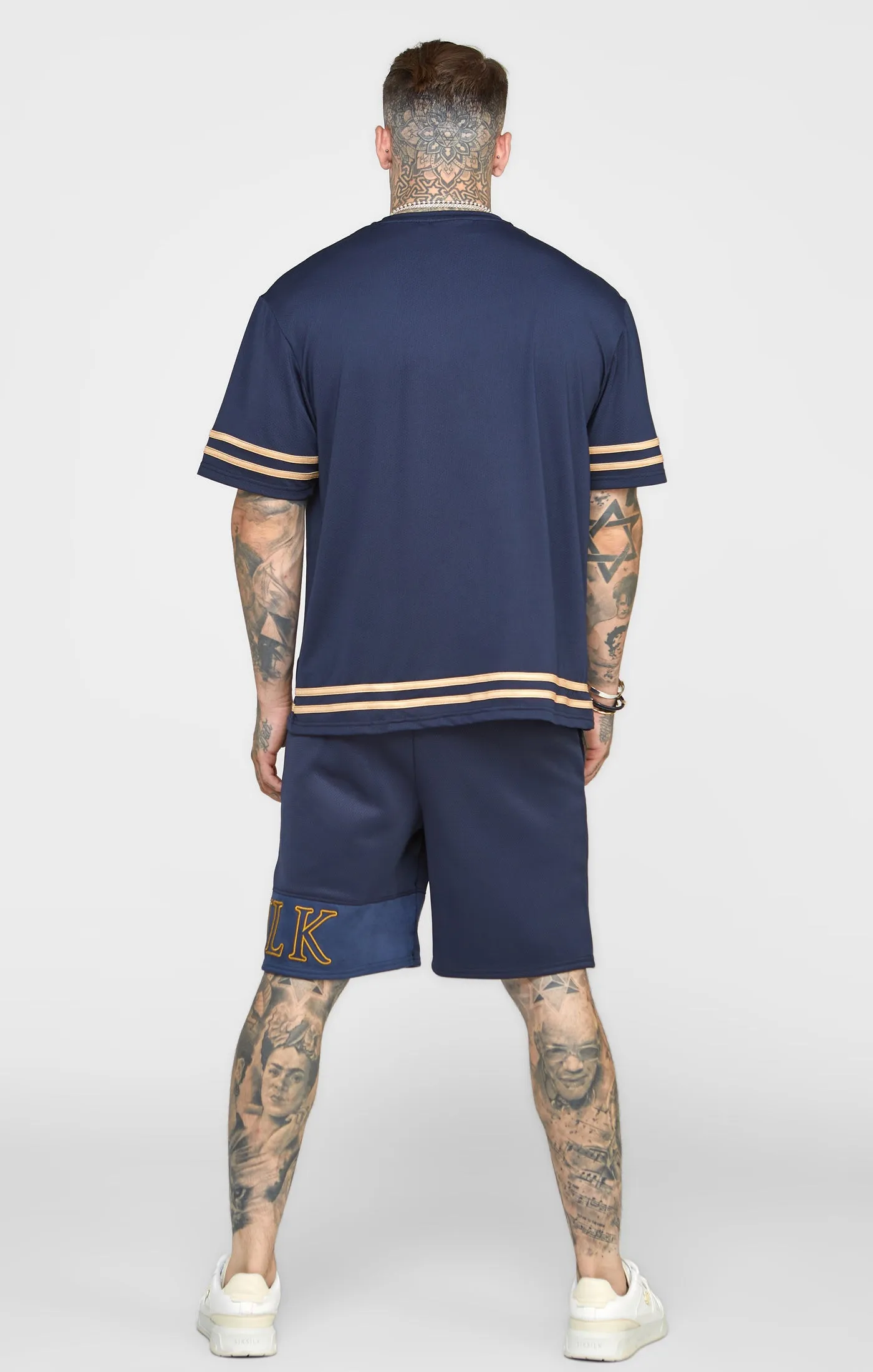 Navy Embroidery Relaxed Fit T-Shirt sold by Siksilk product image thumbnail 5