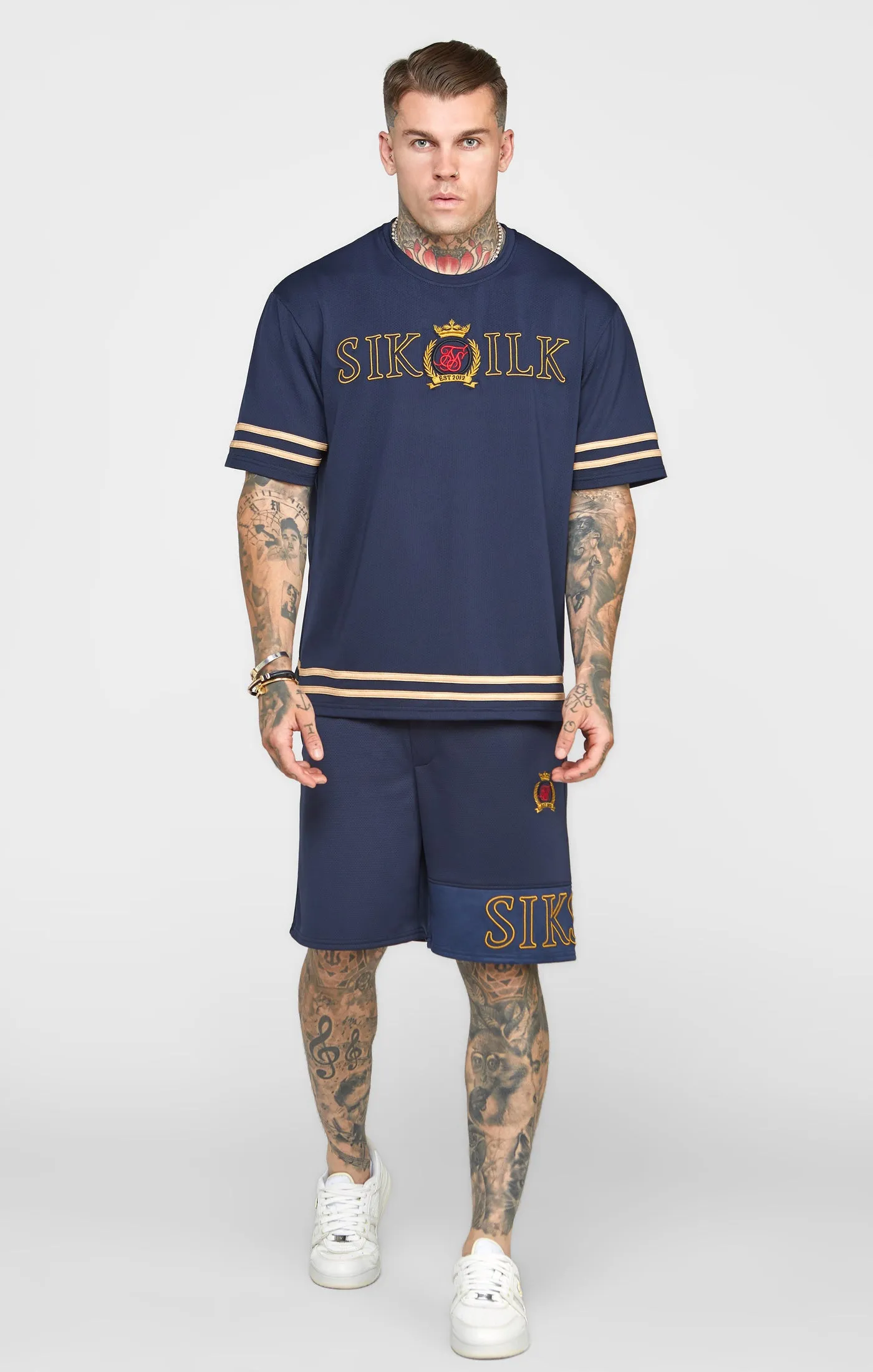 Navy Embroidery Relaxed Fit T-Shirt sold by Siksilk product image thumbnail 3