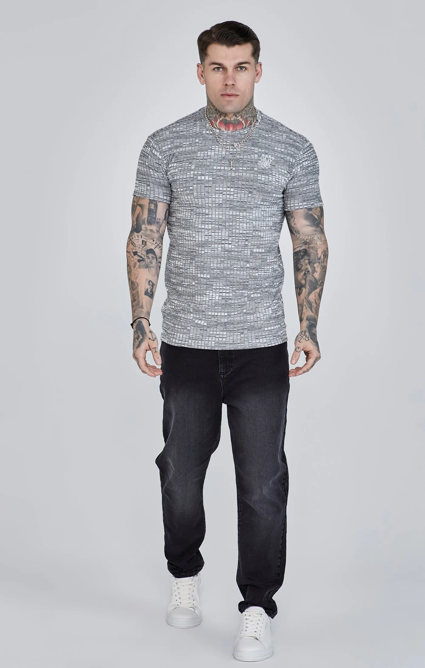 Grey Rib Knit T-Shirt sold by Siksilk product image thumbnail 2