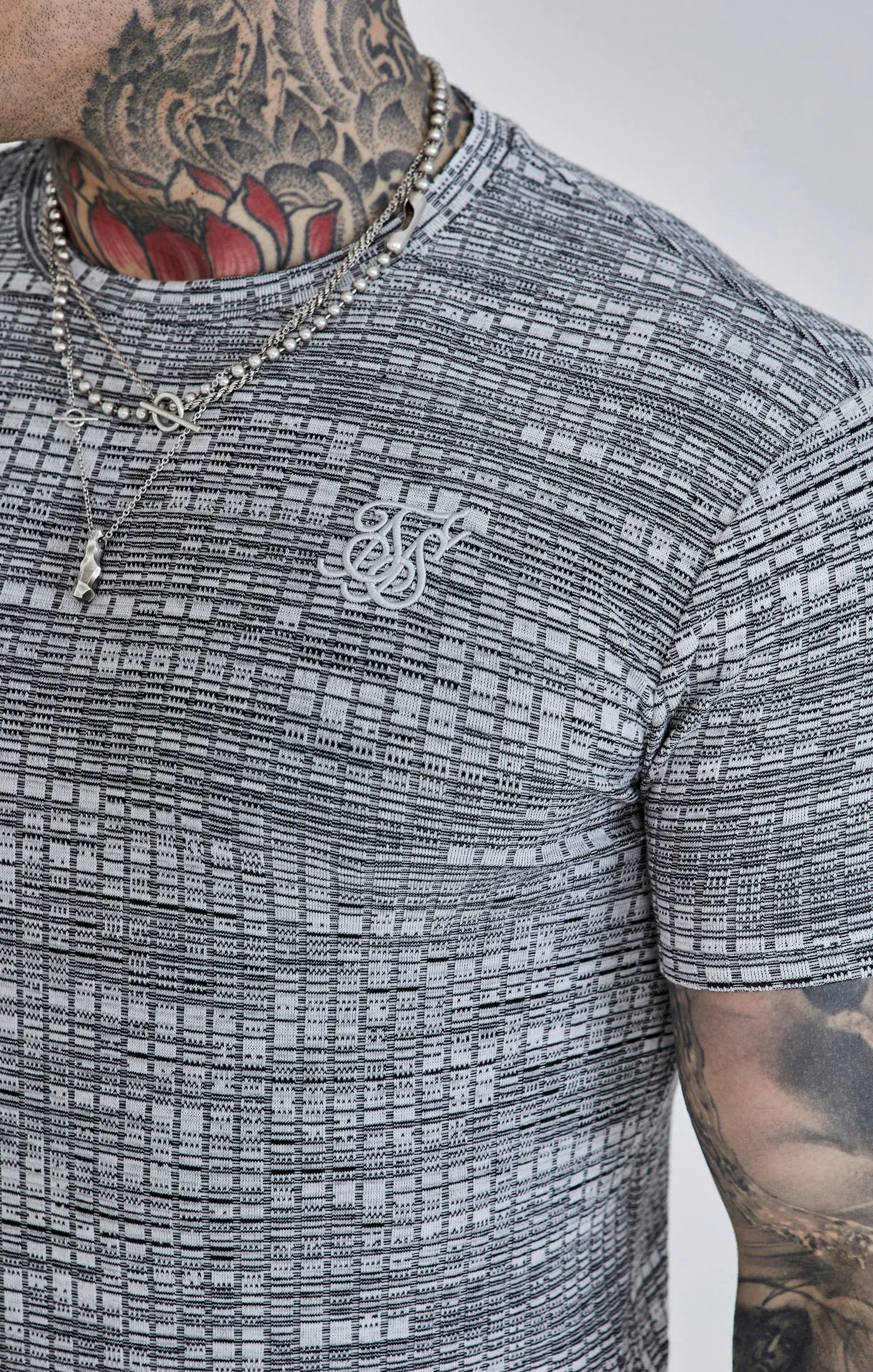 Grey Rib Knit T-Shirt sold by Siksilk product image thumbnail 3