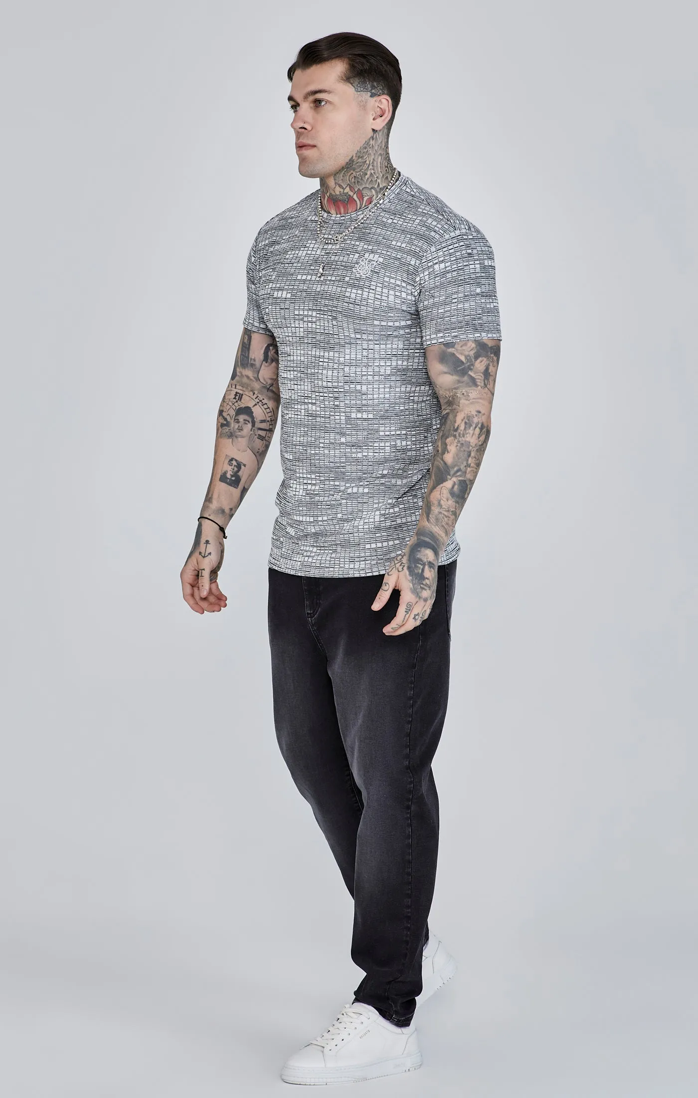 Grey Rib Knit T-Shirt sold by Siksilk product image thumbnail 4