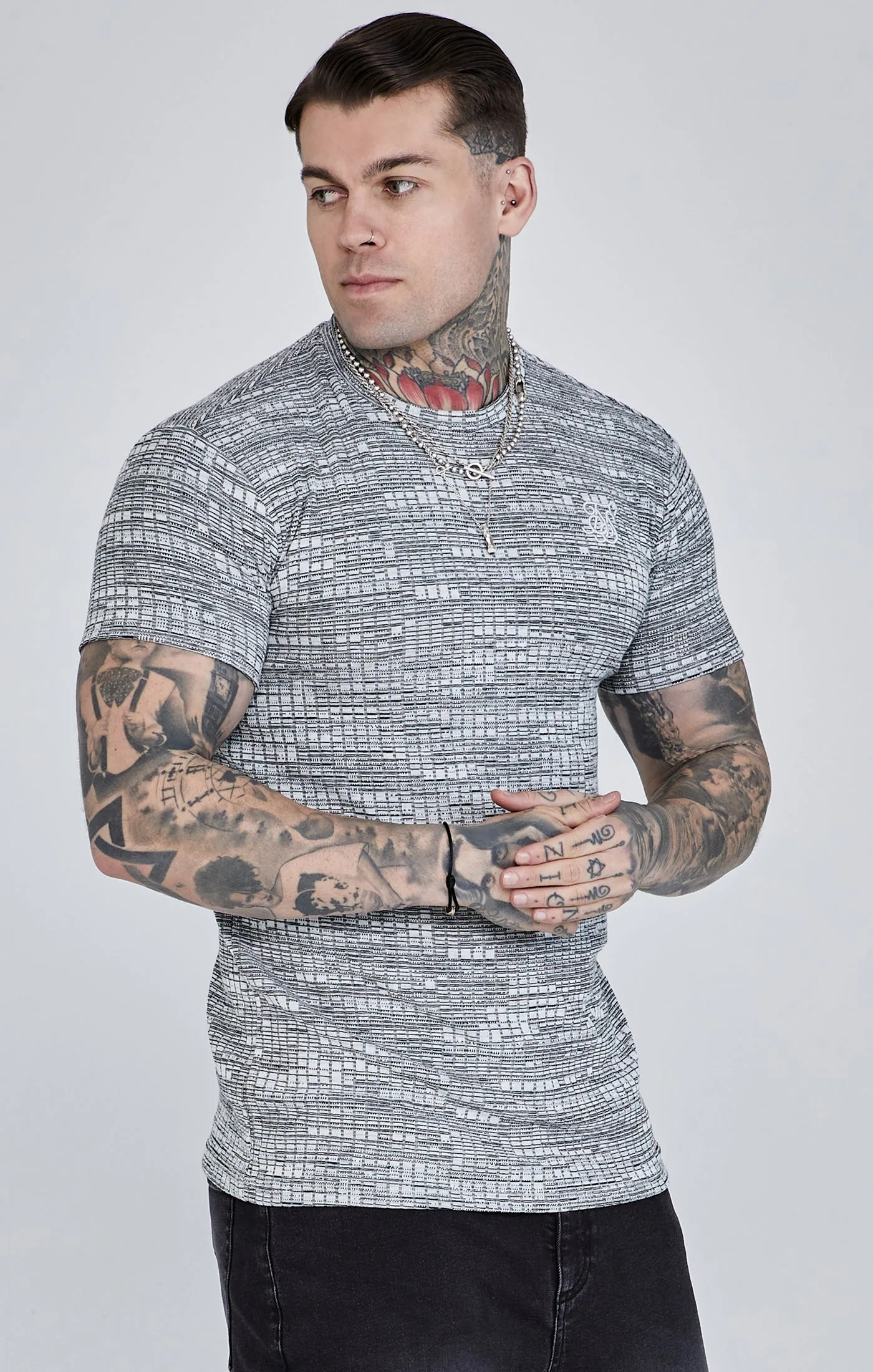 Grey Rib Knit T-Shirt sold by Siksilk