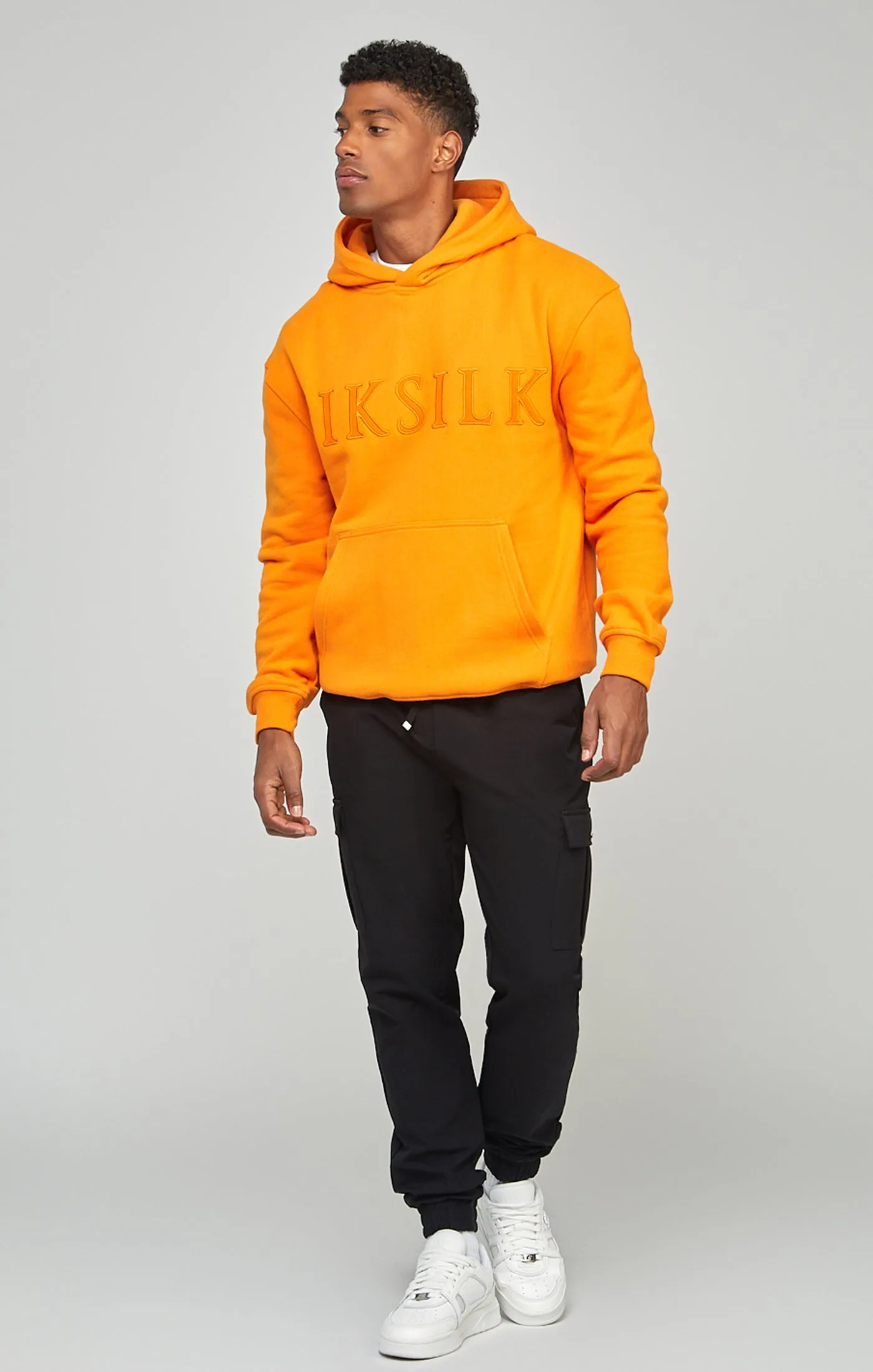 Orange Applique Logo Relaxed Fit Overhead Hoodie sold by Siksilk product image thumbnail 2