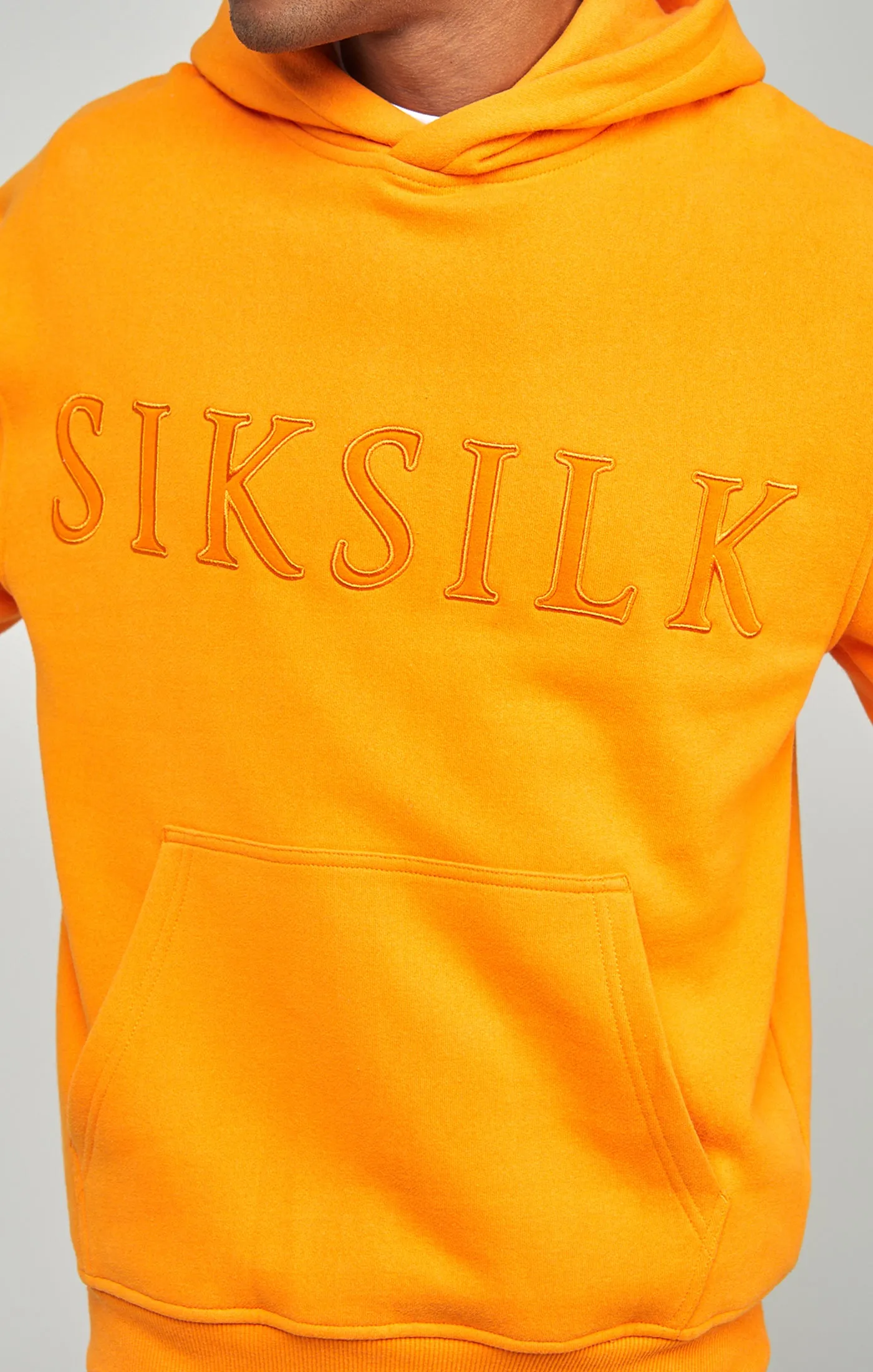Orange Applique Logo Relaxed Fit Overhead Hoodie sold by Siksilk product image thumbnail 3