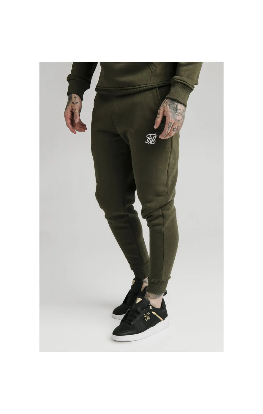SikSilk Muscle Fit Jogger – Khaki sold by Siksilk