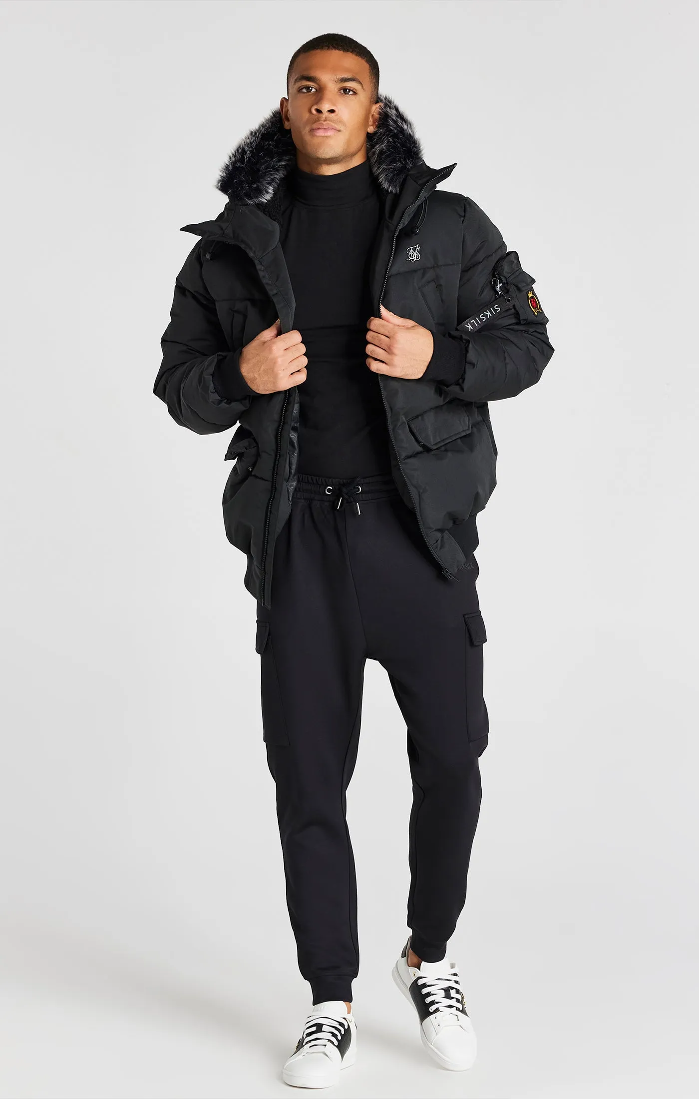 Black Bomber Jacket sold by Siksilk product image thumbnail 4