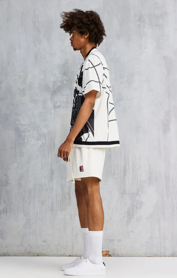 Ecru Space Jam x SikSilk Basketball Shirt sold by Siksilk product image thumbnail 4