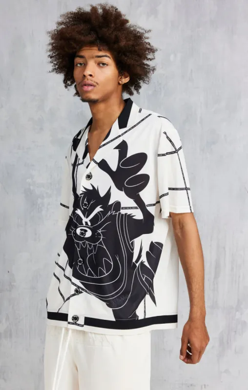 Ecru Space Jam x SikSilk Basketball Shirt sold by Siksilk