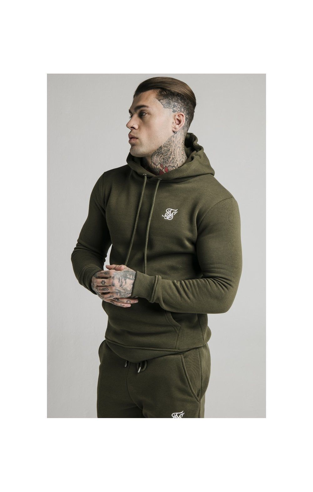 Khaki Muscle Fit Overhead Hoodie sold by Siksilk