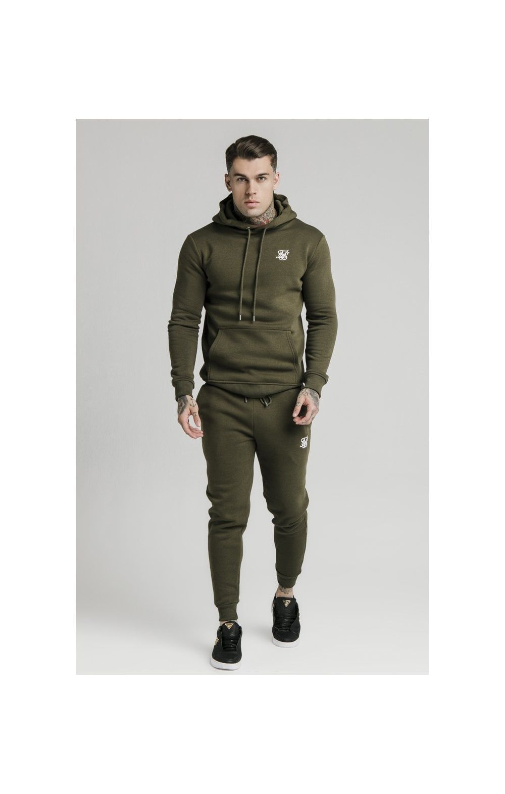 Khaki Muscle Fit Overhead Hoodie sold by Siksilk product image thumbnail 5