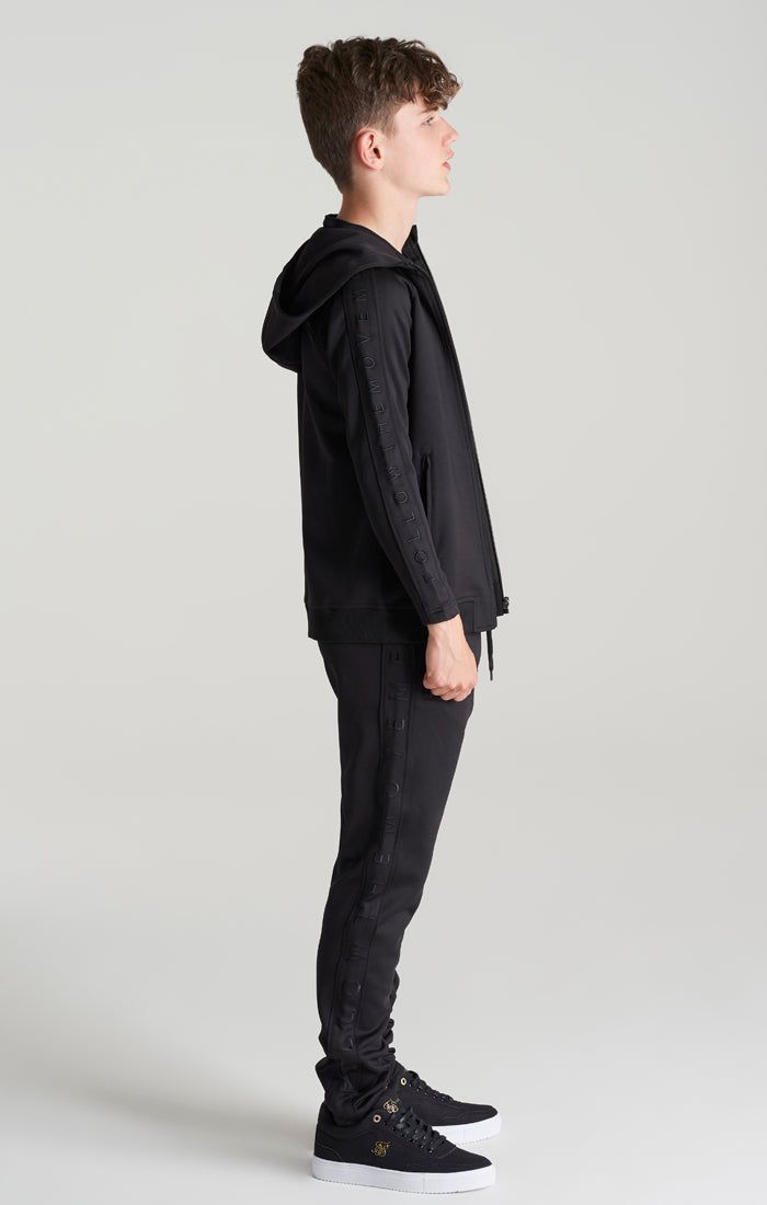 Boys Black Taped Zip Thru Hoodie sold by Siksilk product image thumbnail 6