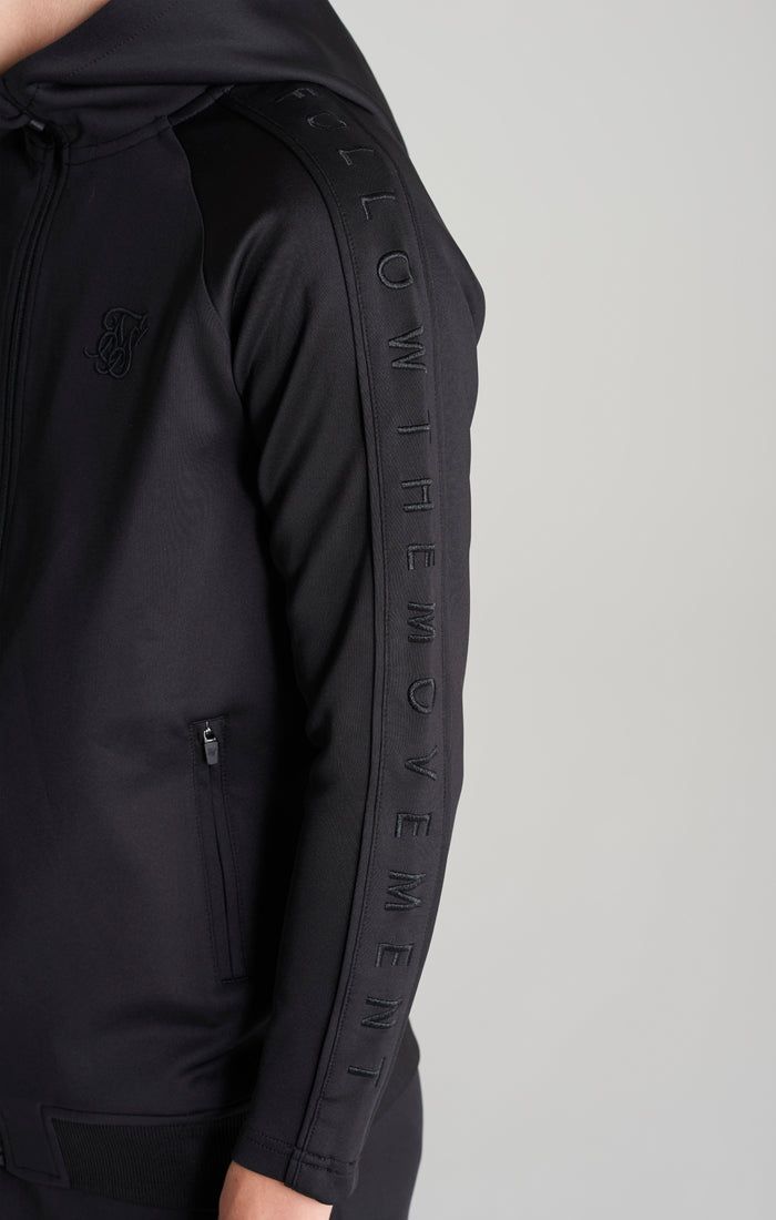 Boys Black Taped Zip Thru Hoodie sold by Siksilk product image thumbnail 3
