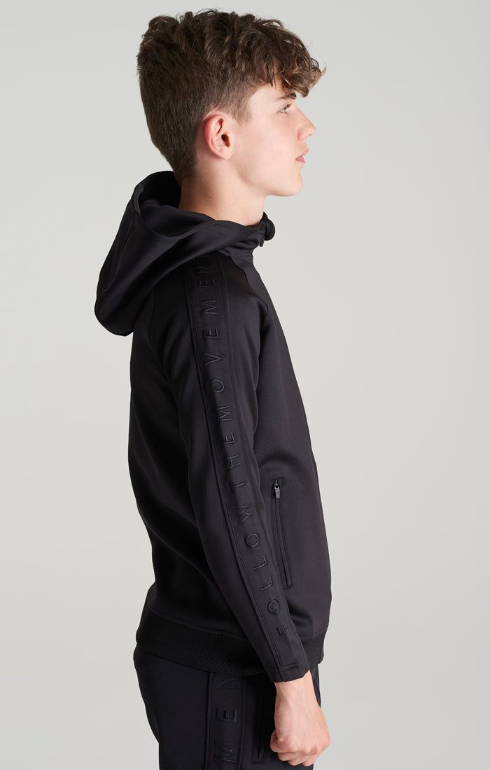 Boys Black Taped Zip Thru Hoodie sold by Siksilk product image thumbnail 2