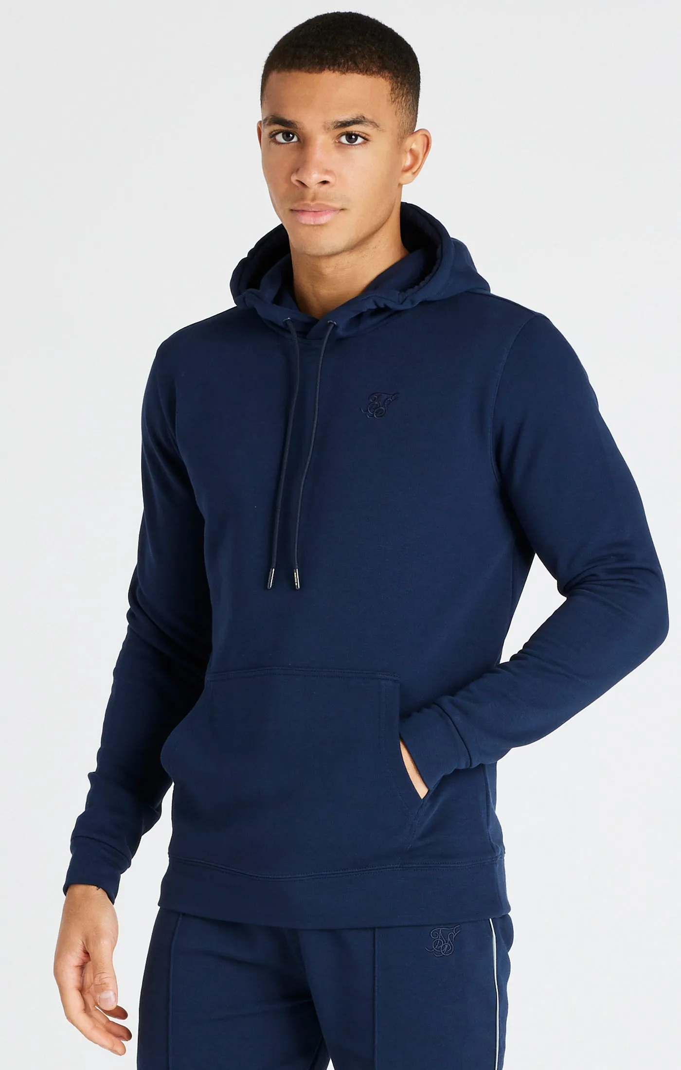 Navy Smart Overhead Hoodie sold by Siksilk