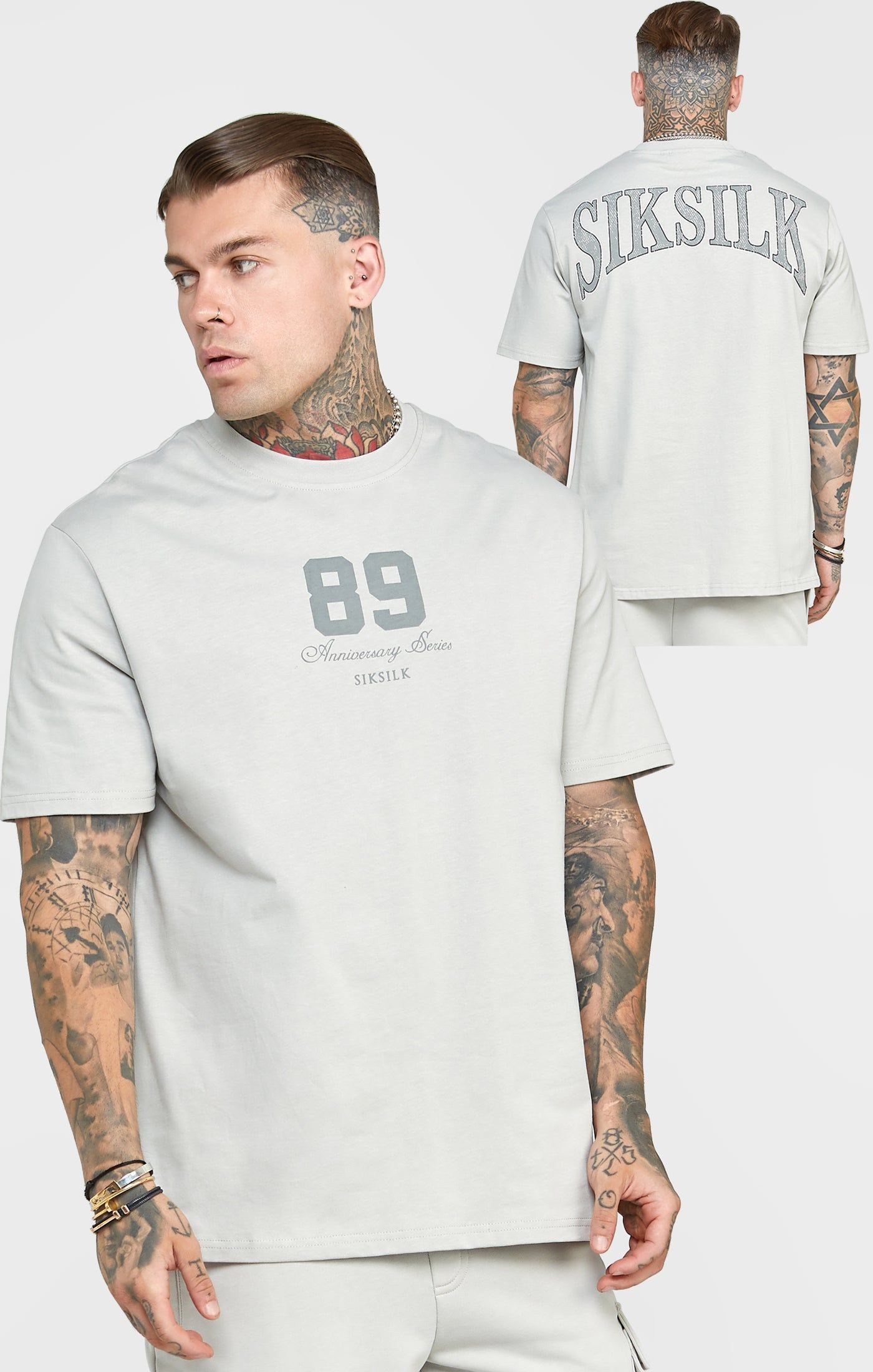 Grey Varsity Oversized T-Shirt sold by Siksilk