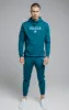 SikSilk Overhead Embroidery Hoodie - Teal & White sold by Siksilk