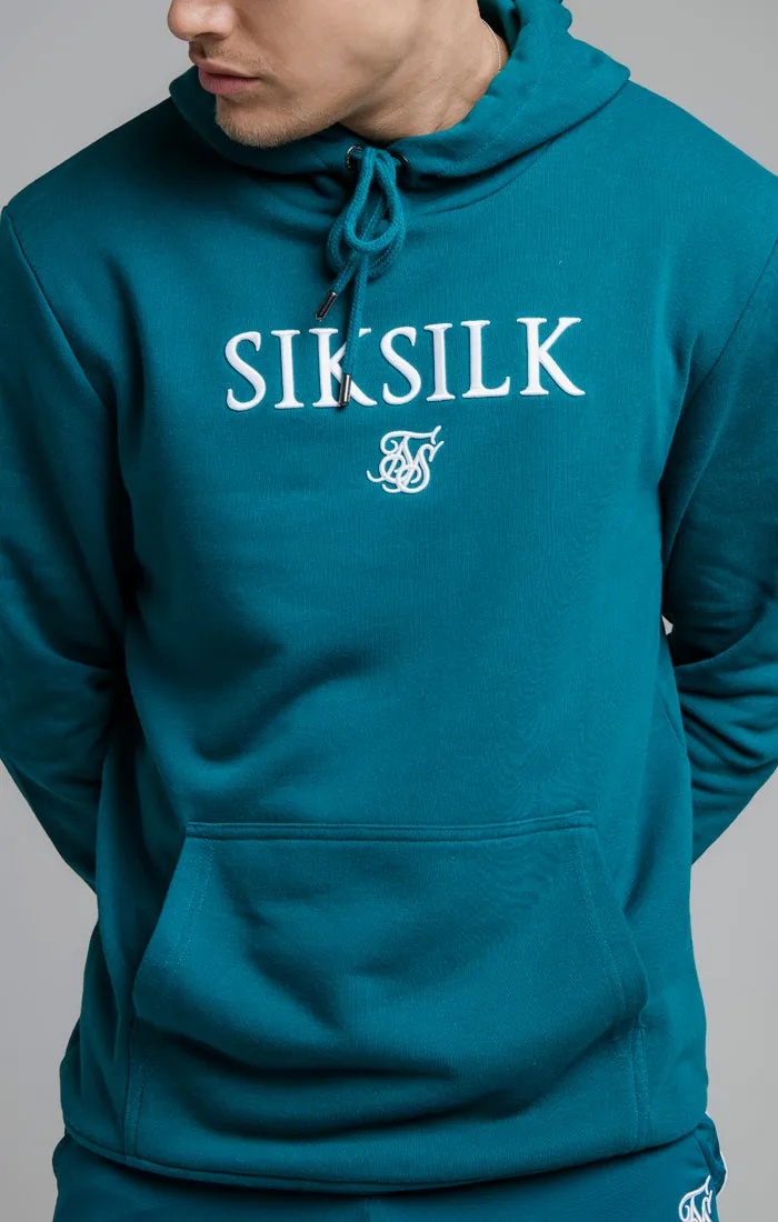 SikSilk Overhead Embroidery Hoodie - Teal & White sold by Siksilk