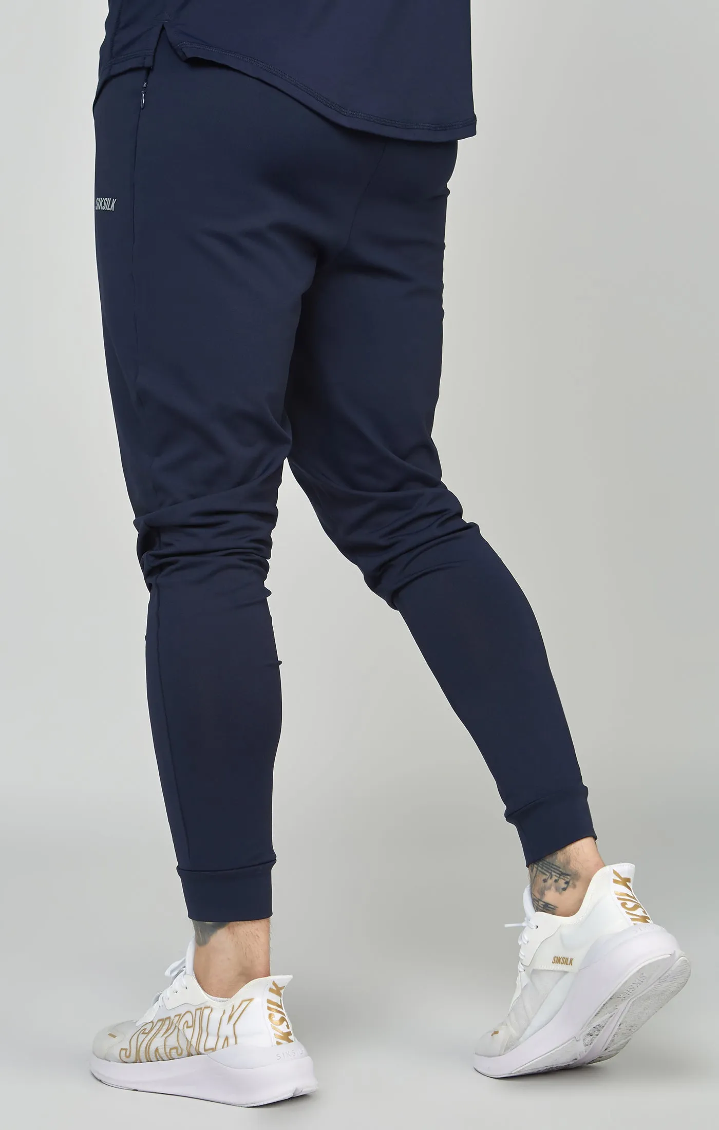 Navy Sports Muscle Fit Track Pant sold by Siksilk product image thumbnail 4