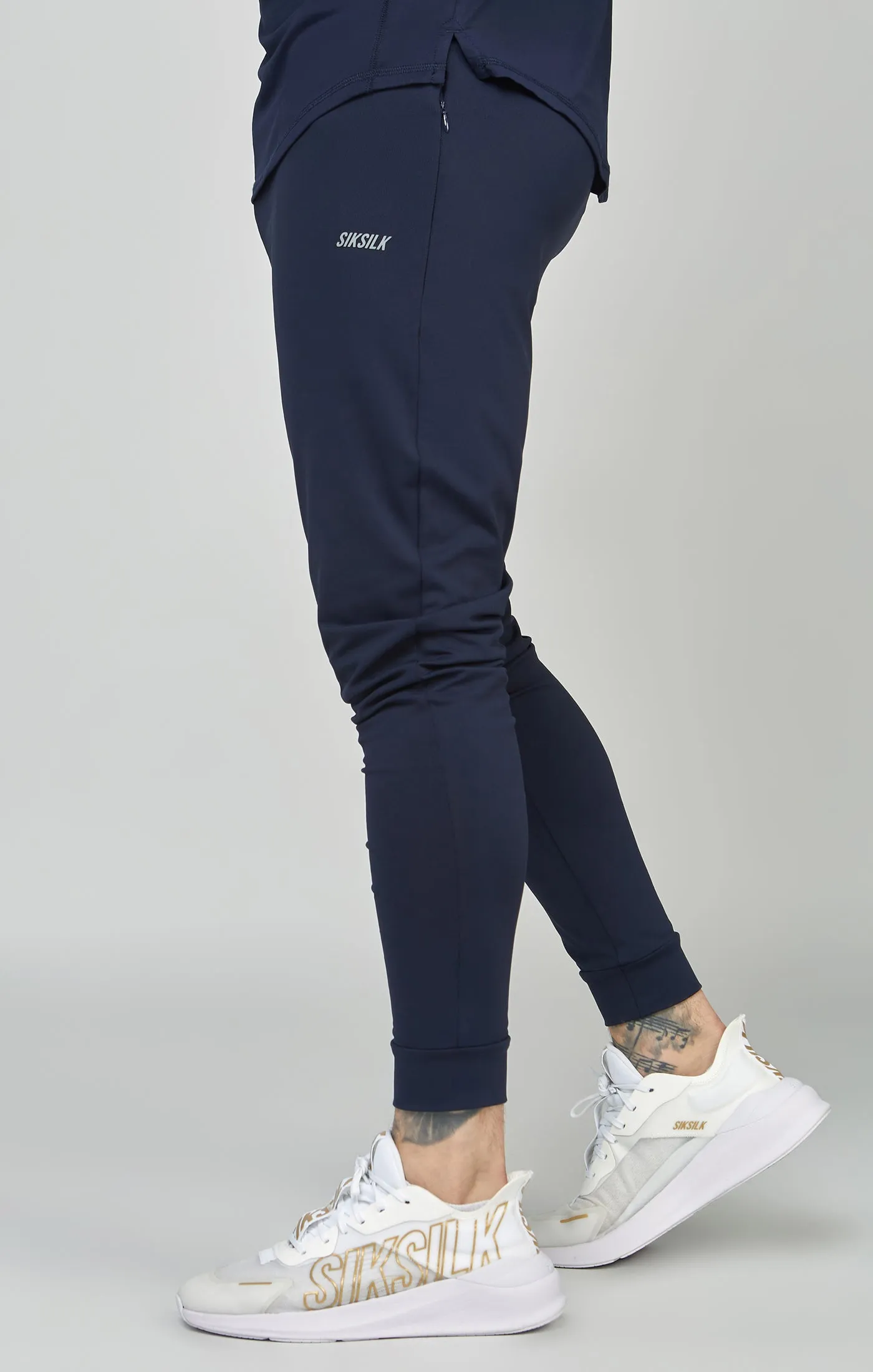 Navy Sports Muscle Fit Track Pant sold by Siksilk product image thumbnail 2
