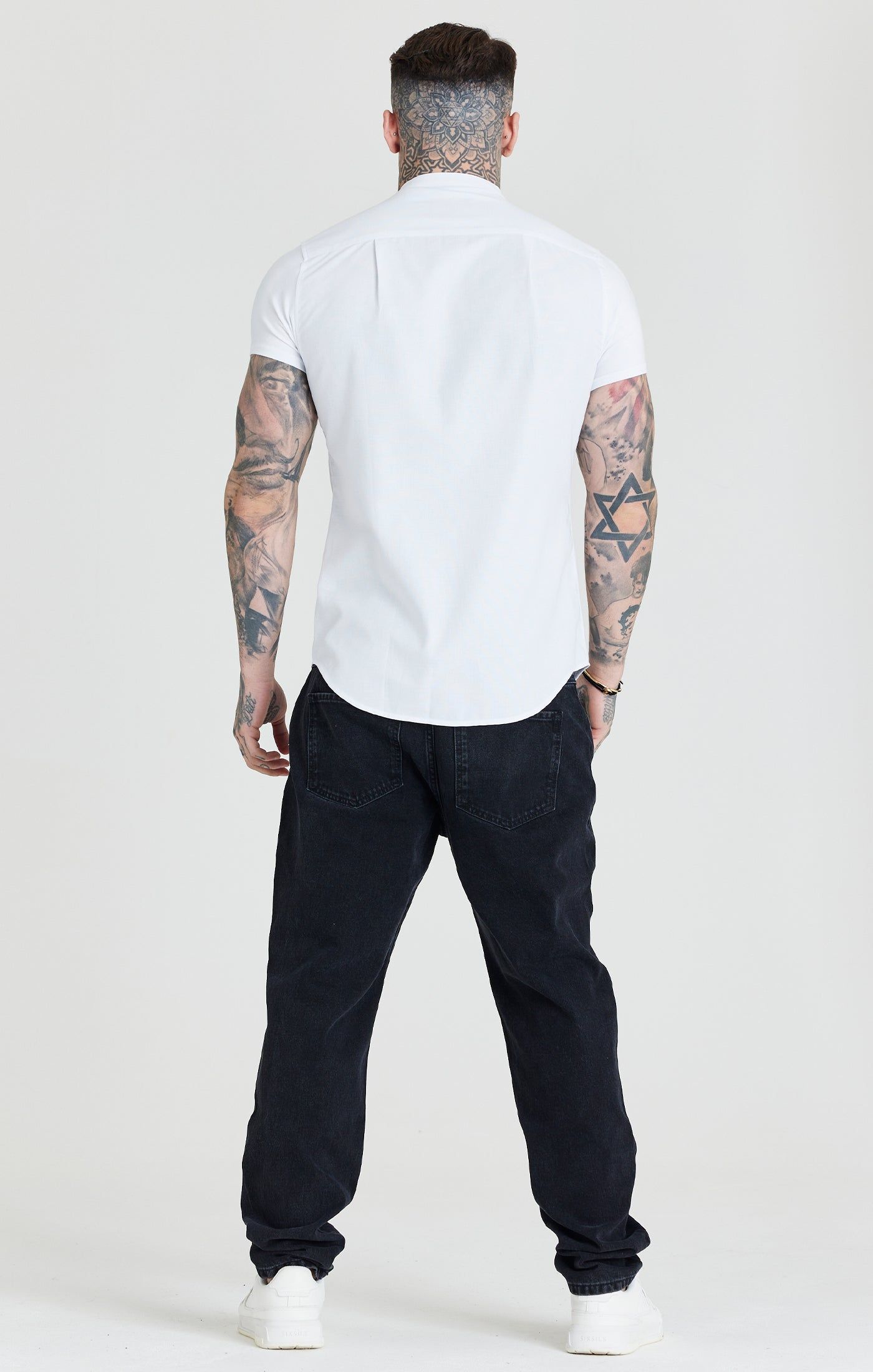 SikSilk S/S Grandad Collar Shirt - White sold by Siksilk product image thumbnail 5