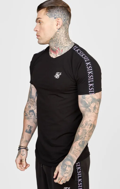 Black Taped Logo T-Shirt sold by Siksilk