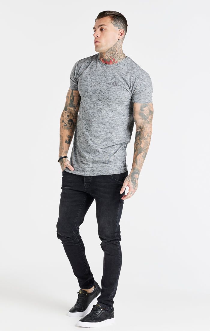 Grey Marl Muscle T-Shirt sold by Siksilk product image thumbnail 3
