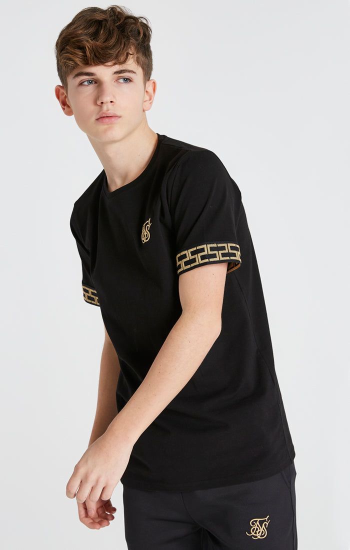Boys Black Taped T-Shirt sold by Siksilk