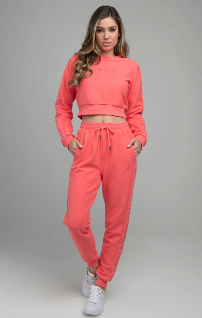 SikSilk Loopback Embroidered Crop Sweat - Pink sold by Siksilk product image thumbnail 2