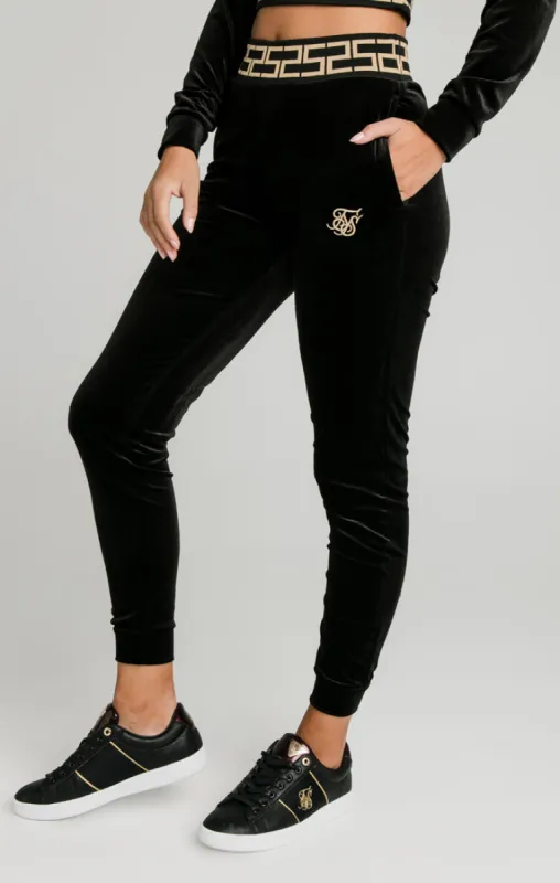 Black Velour Track Pant sold by Siksilk
