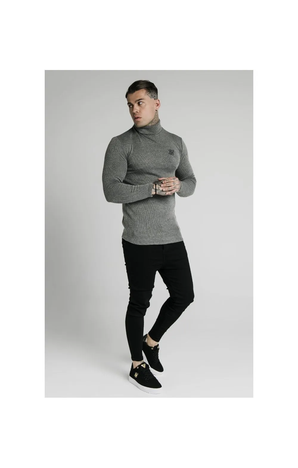 SikSilk Rib Turtle Neck - Grey sold by Siksilk product image thumbnail 3