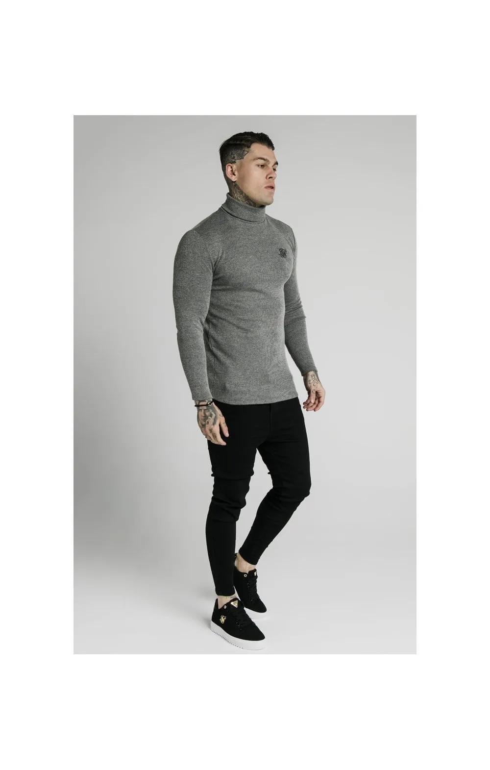 SikSilk Rib Turtle Neck - Grey sold by Siksilk product image thumbnail 4