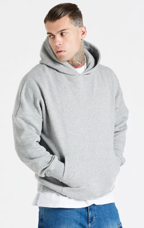 SikSilk Drop Shoulder Relaxed Fit Hoodie - Grey Marl sold by Siksilk