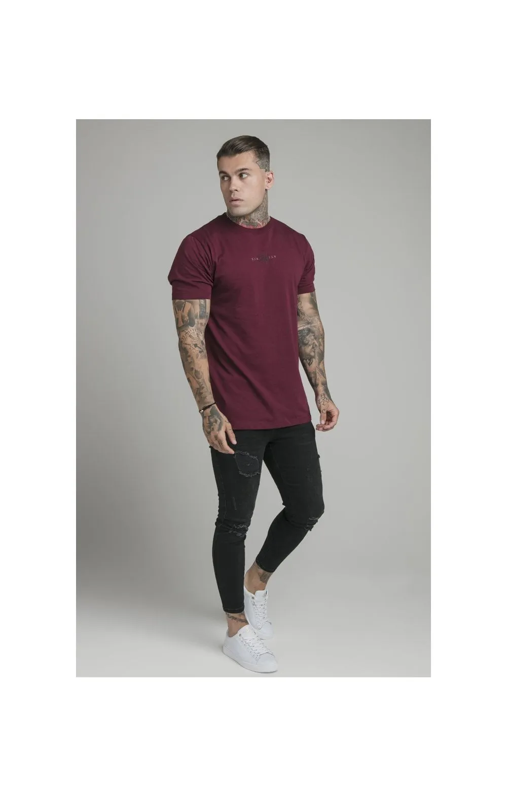 SikSilk Basic Tee - Burgundy sold by Siksilk product image thumbnail 3