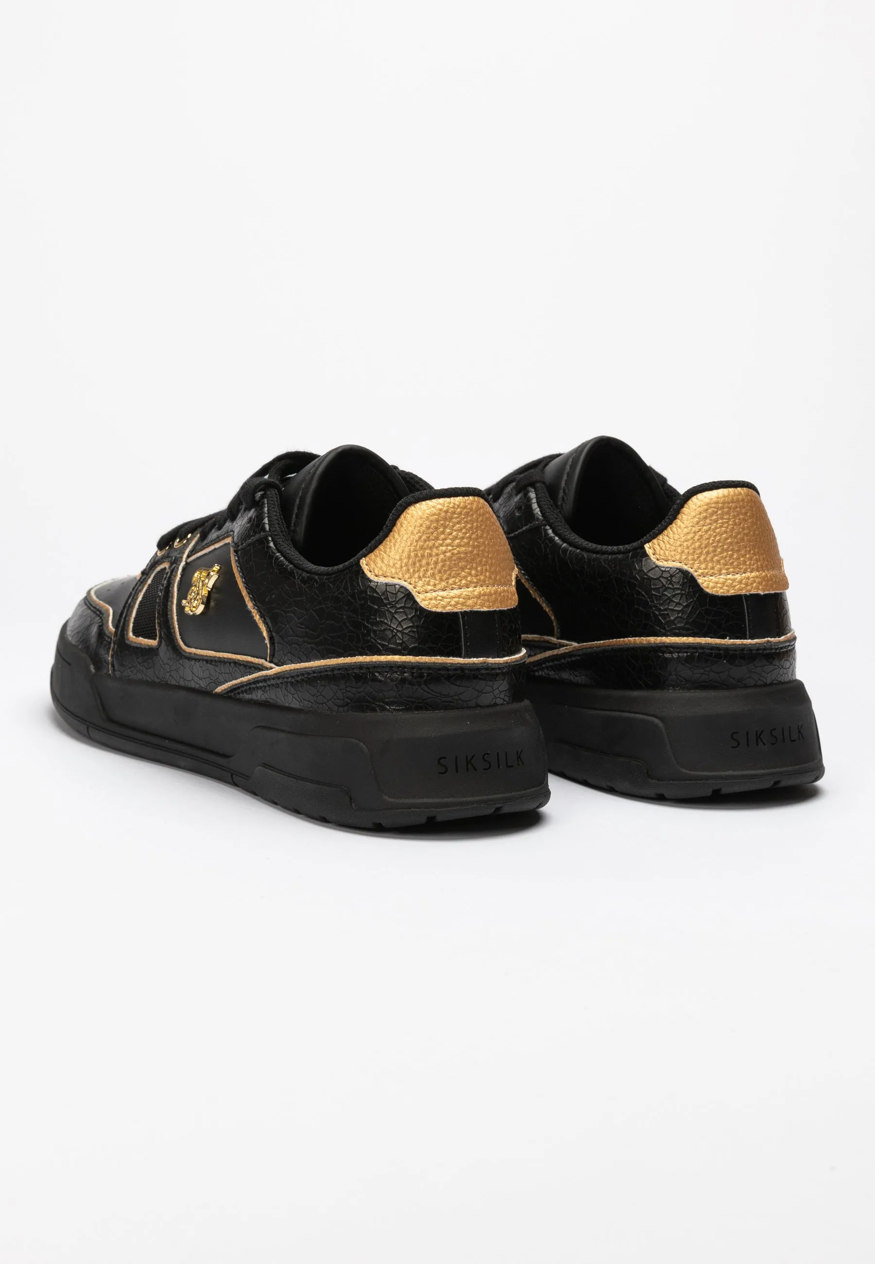 Black And Gold Trimmed Low Top Court Trainer sold by Siksilk product image thumbnail 5