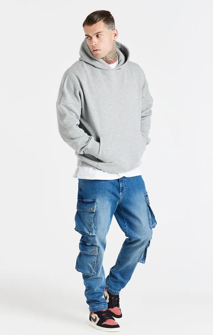SikSilk Drop Shoulder Relaxed Fit Hoodie - Grey Marl sold by Siksilk product image thumbnail 5