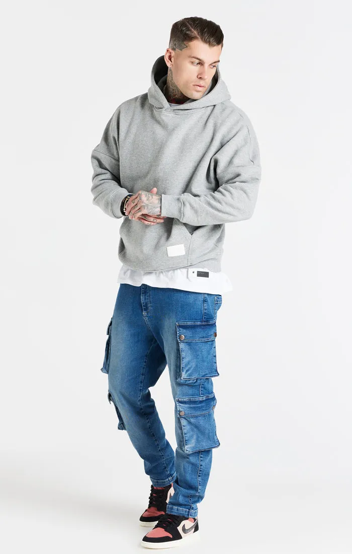 SikSilk Drop Shoulder Relaxed Fit Hoodie - Grey Marl sold by Siksilk product image thumbnail 3