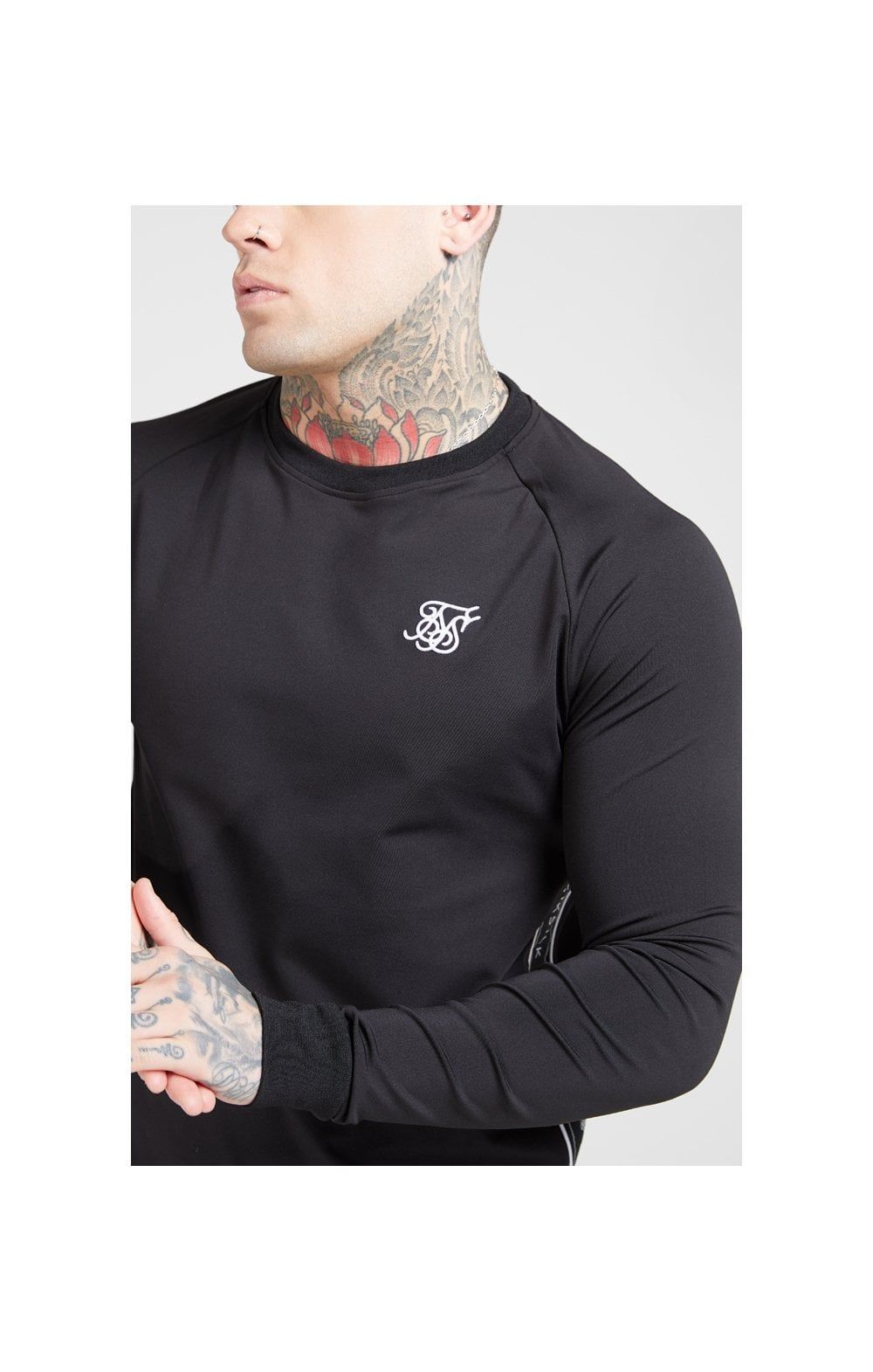 SikSilk L/S Tape Performance Sweater - Black sold by Siksilk product image thumbnail 5