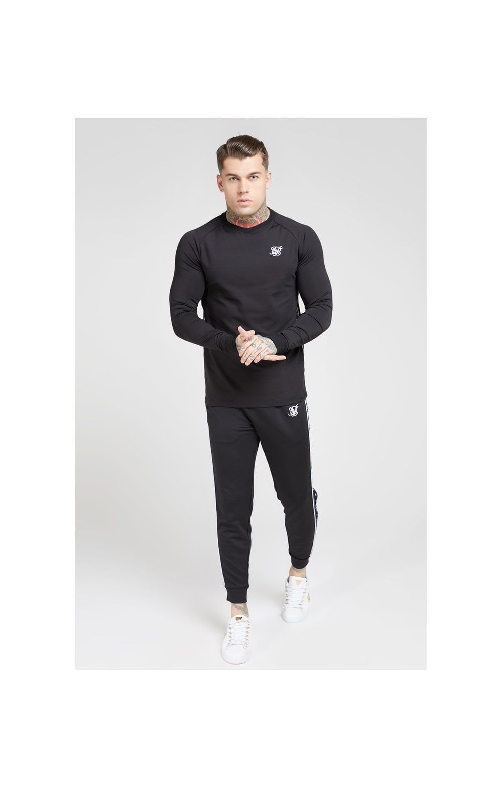 SikSilk L/S Tape Performance Sweater - Black sold by Siksilk product image thumbnail 3