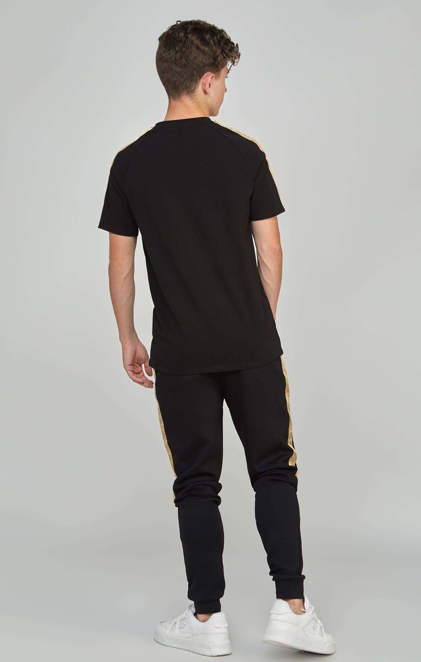 Boys Black Taped Raglan T-Shirt sold by Siksilk product image thumbnail 5