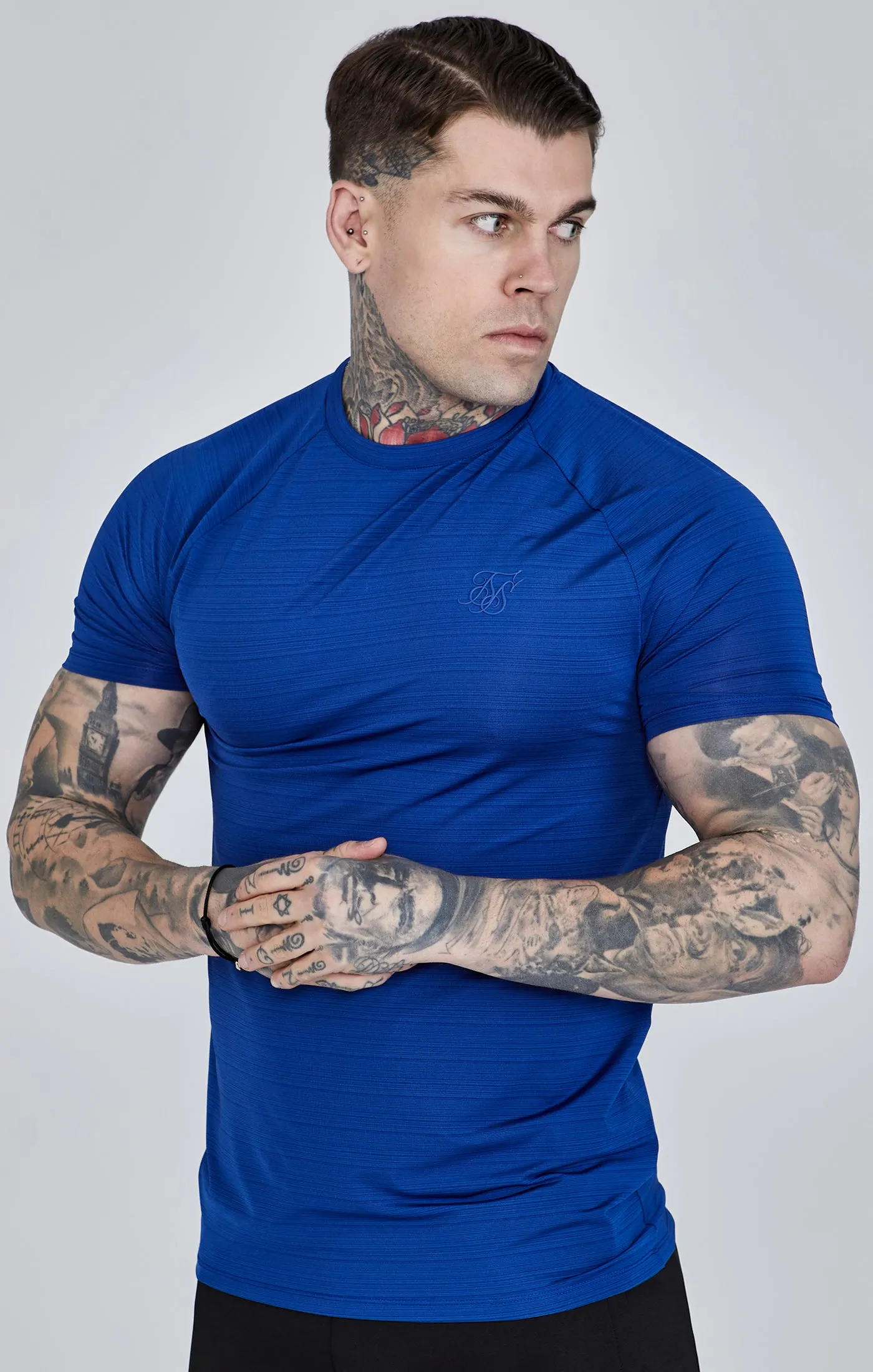 Blue Muscle Fit T-Shirt sold by Siksilk