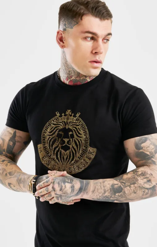 Messi x SikSilk Black Rhinestone Oversized T-Shirt sold by Siksilk