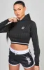Black Varsity Crop Track Top sold by Siksilk